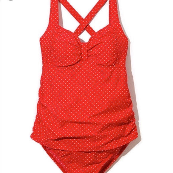 red white polka dot swimsuit